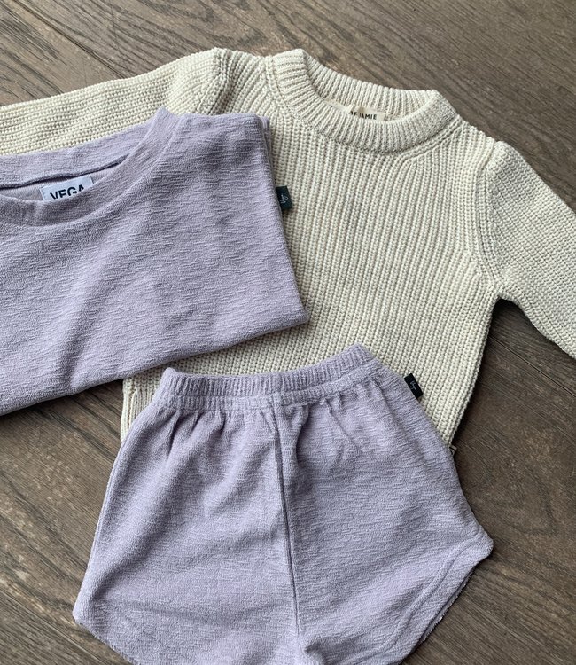 Vega Basics Lila t-shirt in zachte terry