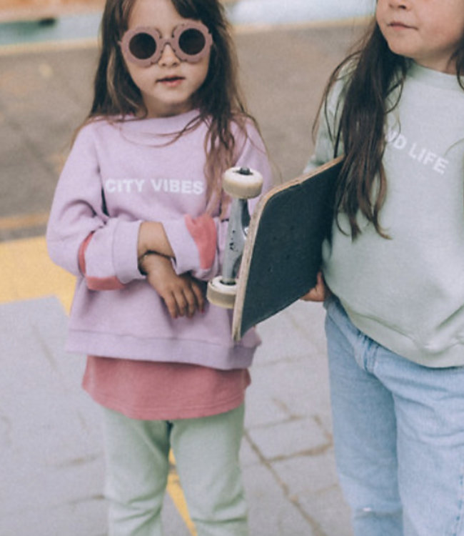 Vega Basics Colorblock sweater in roze en lila