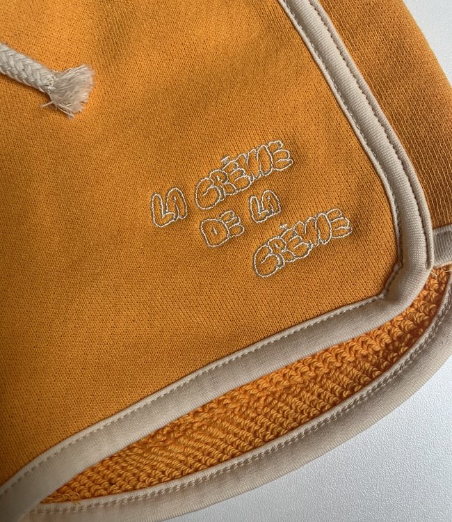 Maison Tadaboum Retro short in gele sweaterstof