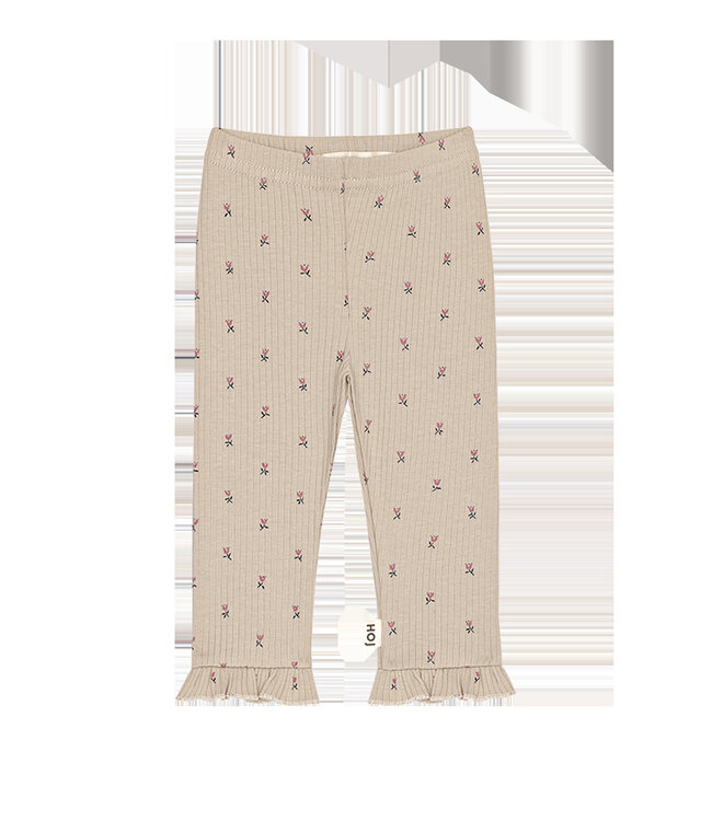 House Of Jamie Geribbelde legging met bloemenmotief