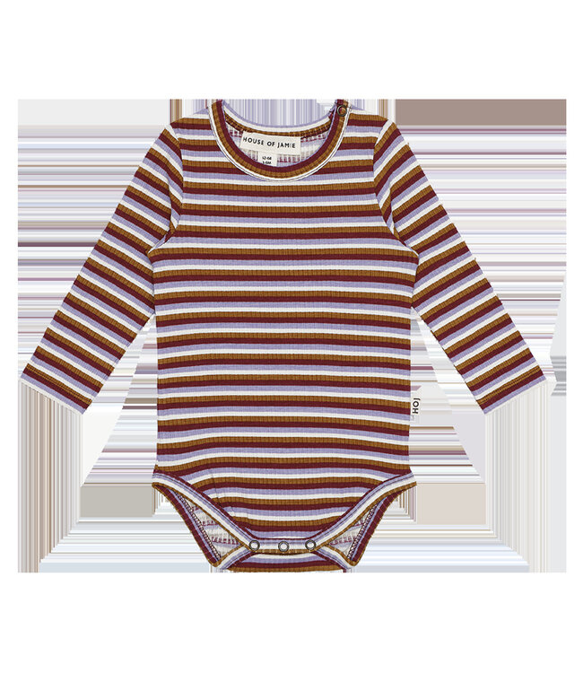 House Of Jamie Gestreepte bodysuit met lange mouwen