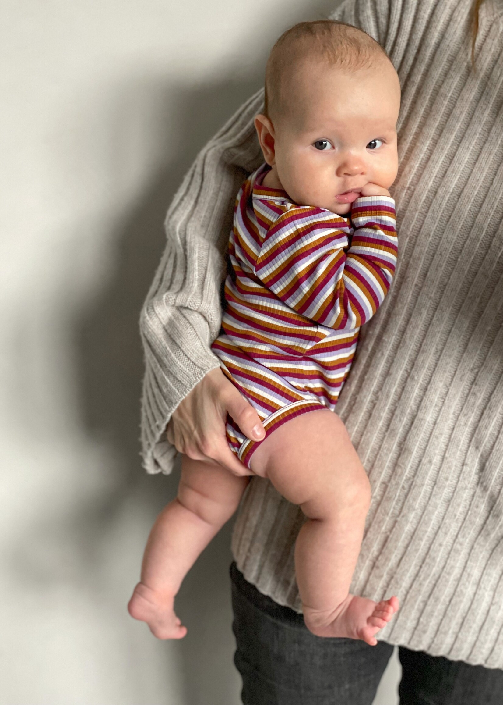 House Of Jamie Gestreepte bodysuit met lange mouwen