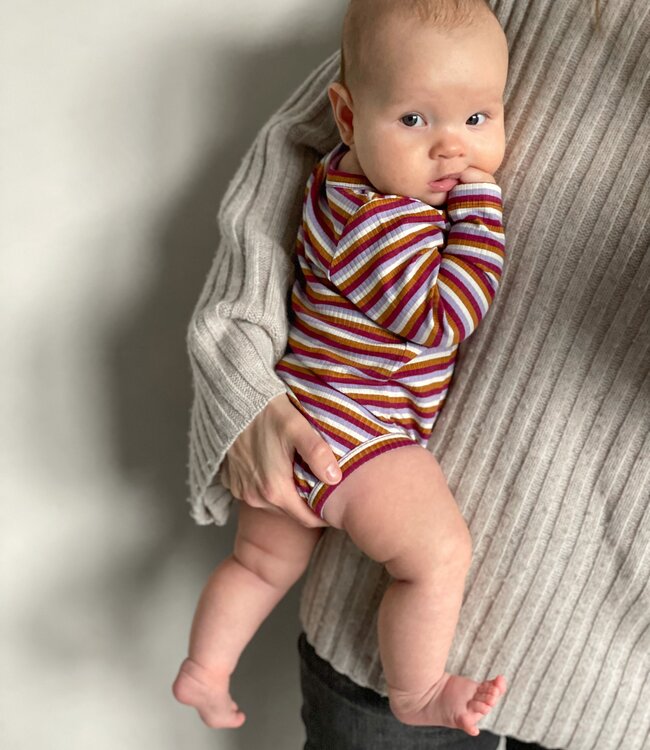 House Of Jamie Gestreepte bodysuit met lange mouwen