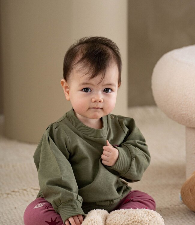 House Of Jamie Groene sweatshirt met hartje op de borst