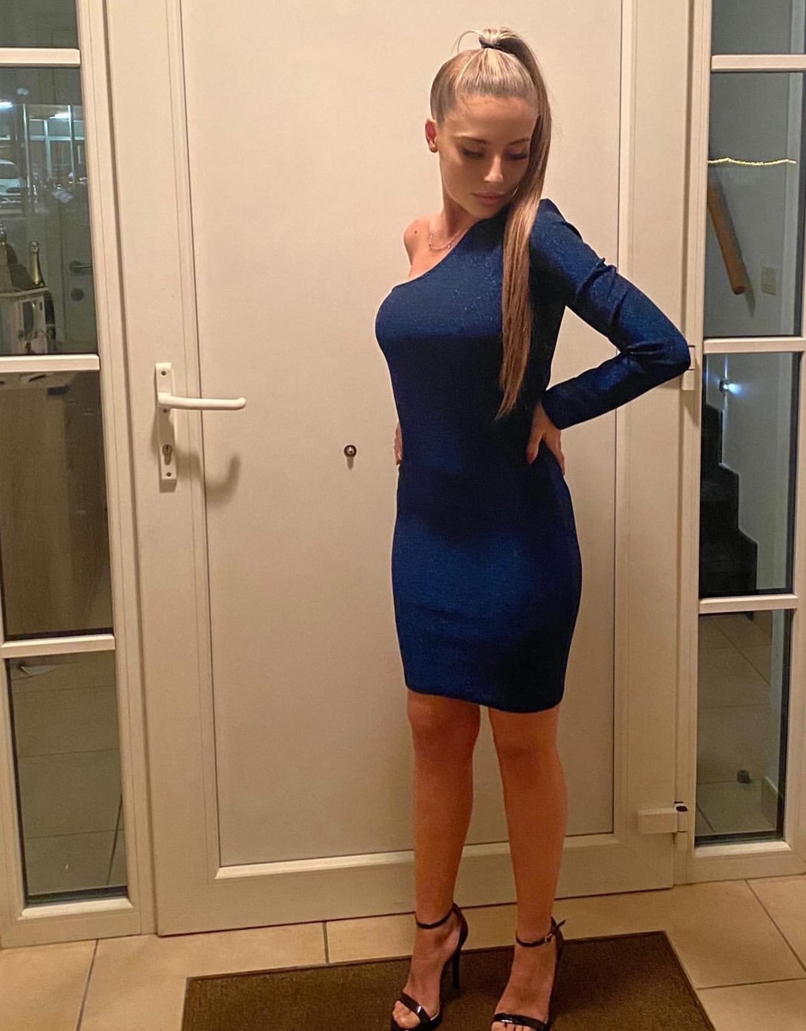 Paige Glitter Dress Blue
