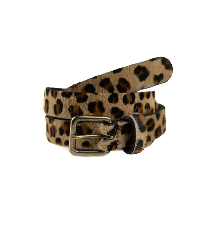 riem made in Belgium - met haar en leopard print -  2 cm