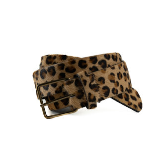Ceinture 3.5 cm cuir en poil façon Léopard