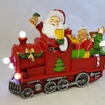 Western Grave Products Santa On Train With Tree Led