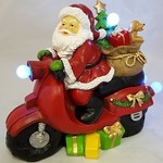 Western Grave Products Santa In Red Motor Bike Led