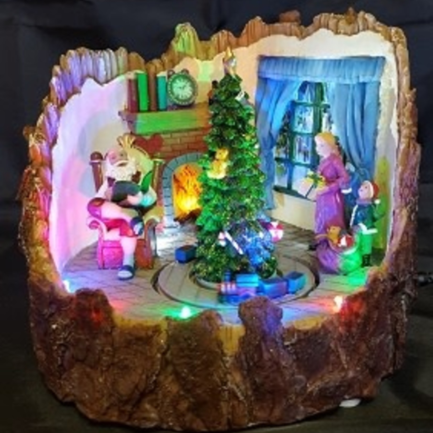 Western Grave Products Santa Reading Book Scene 8In Led