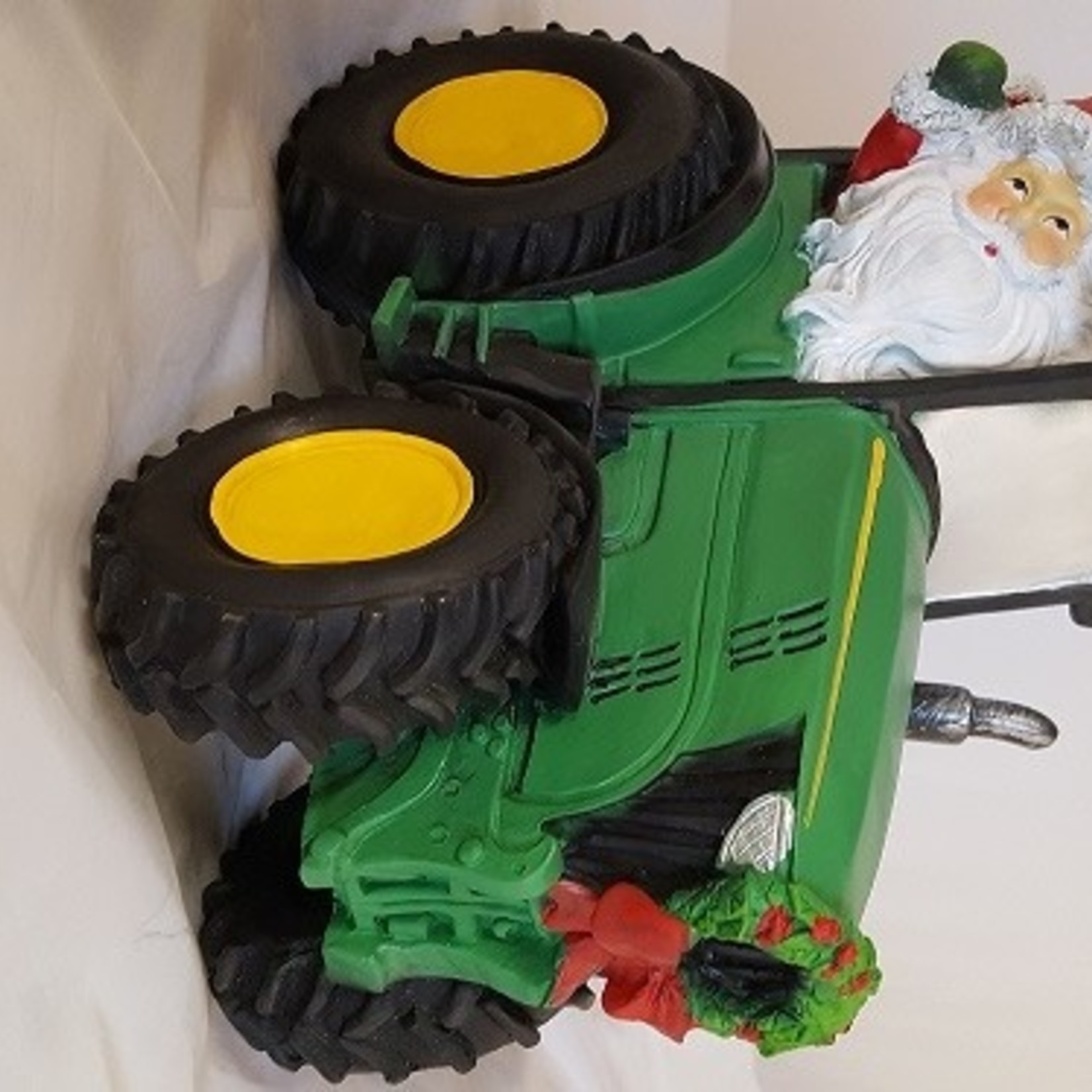 Western Grave Products Santa On Tractor Green 24X18X22Cm