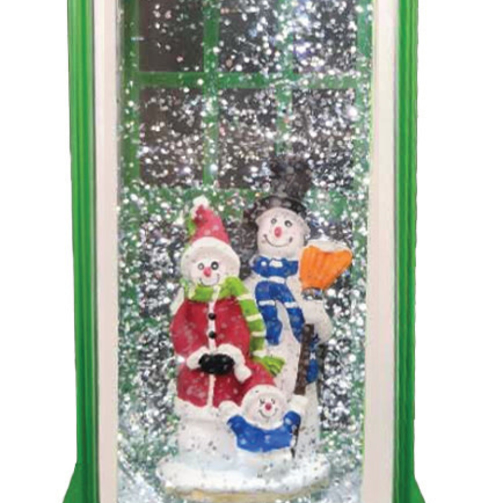 Western Grave Products Telephone Box White Snowmen Green Led