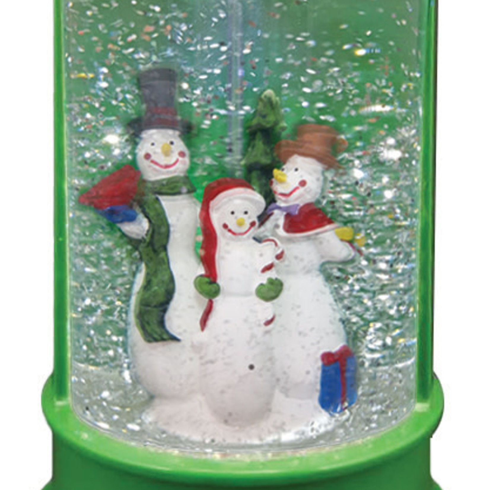 Western Grave Products Post Box White Snowmen Green Led