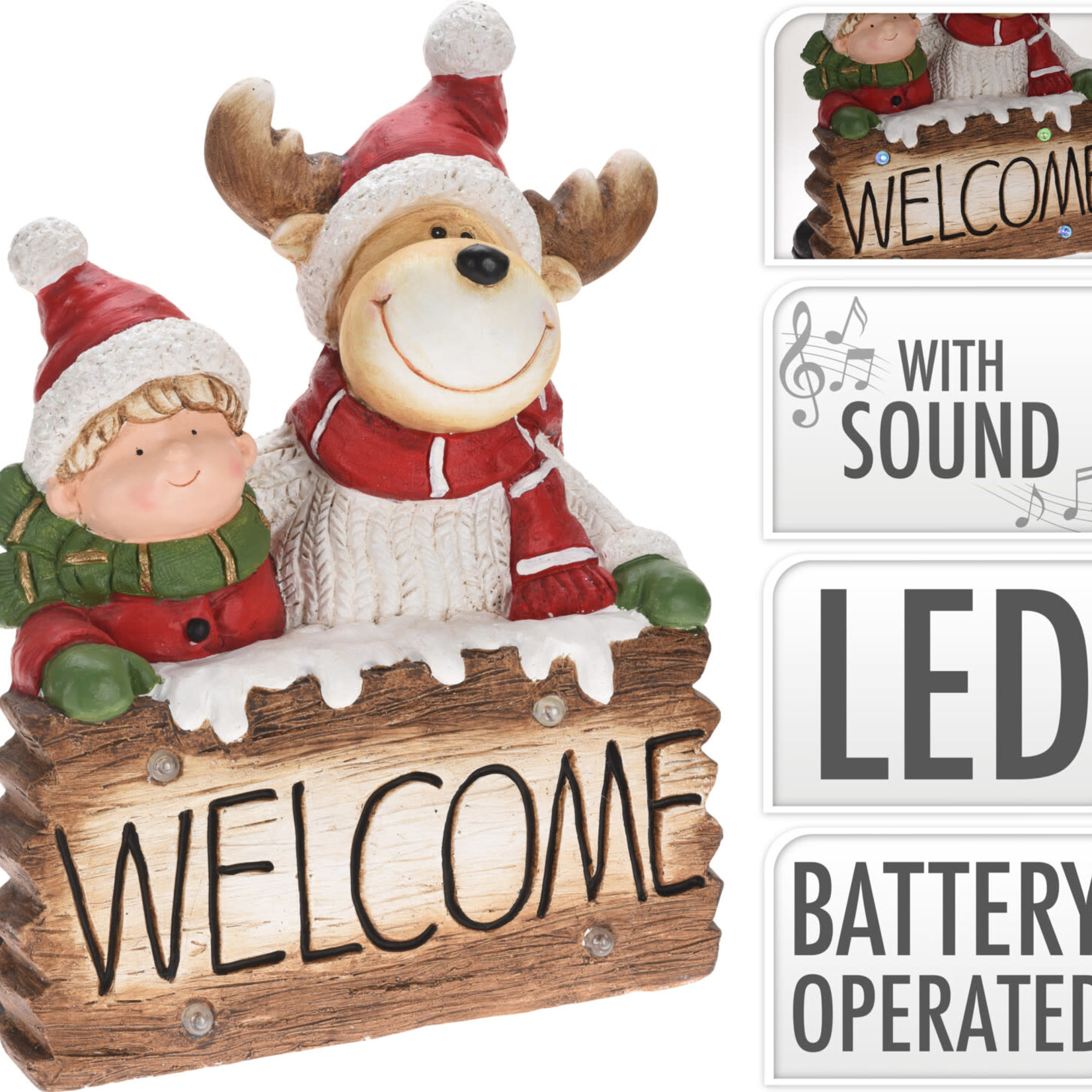 WELCOME REINDEER WITH LED 50CM