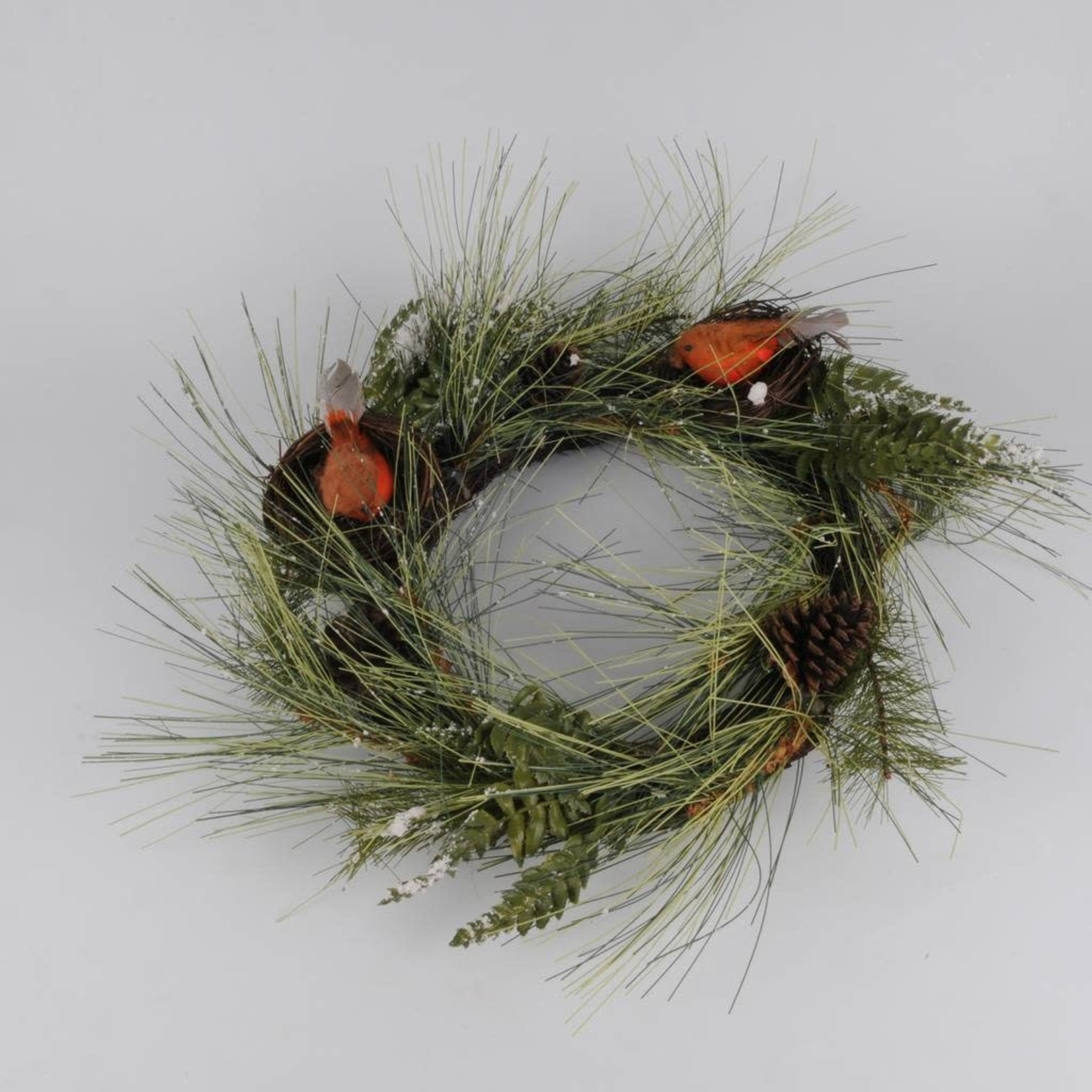 Wreath With 3 Robins Nest