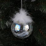 Festive Productions Ltd 8Cm Fur Heart Glass Ball