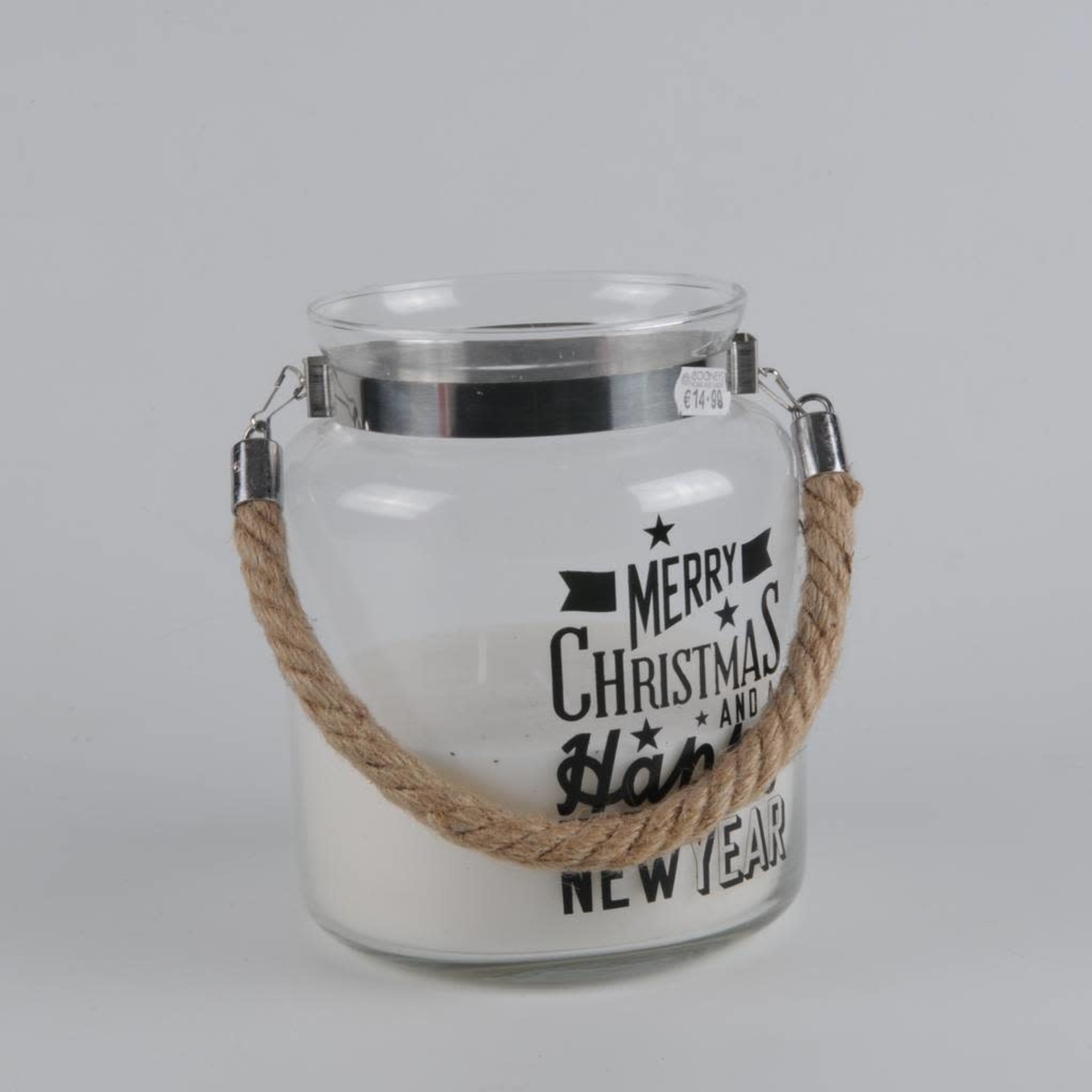 Candle In Jar With Text 17Cm