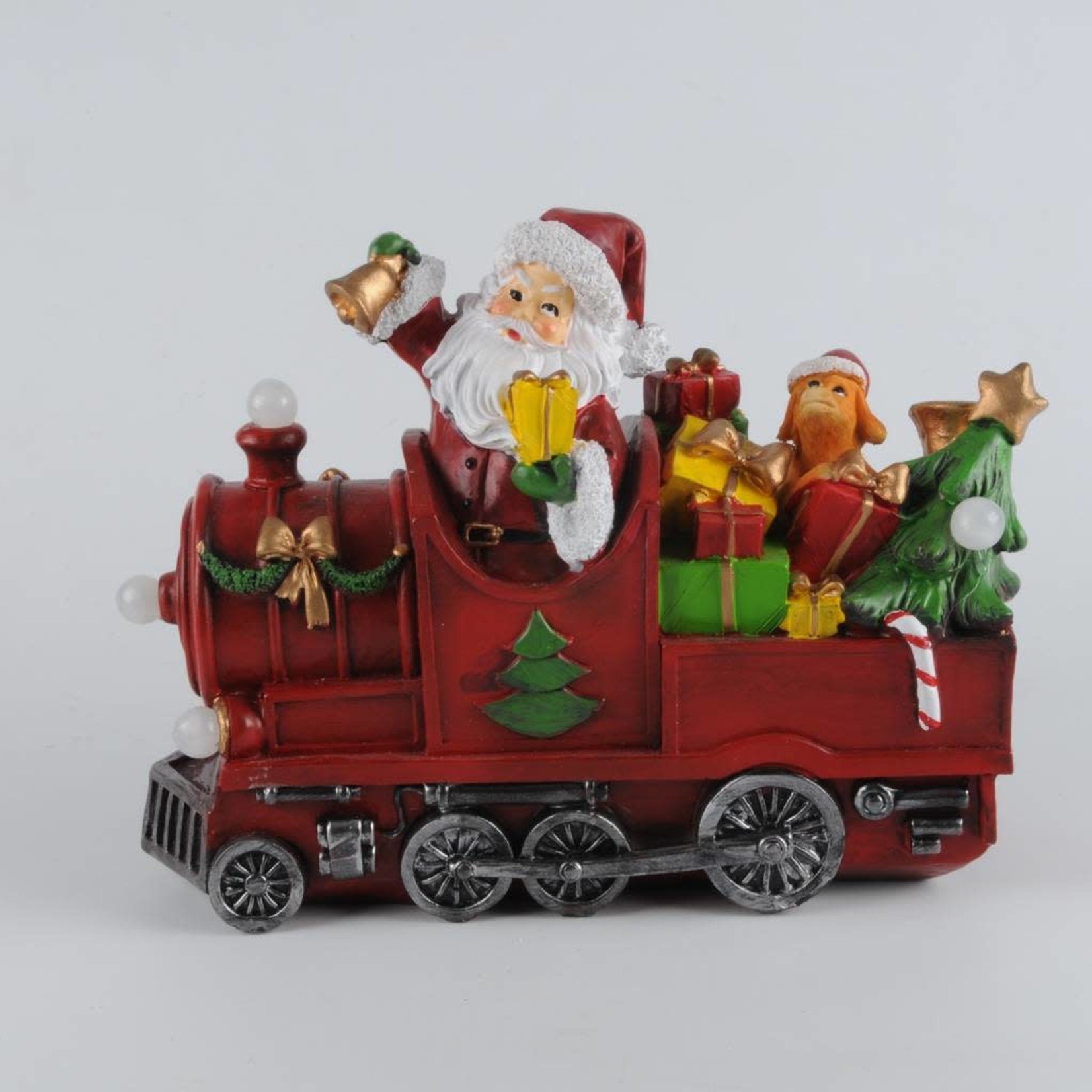 Western Grave Products Santa On Train With Tree Led