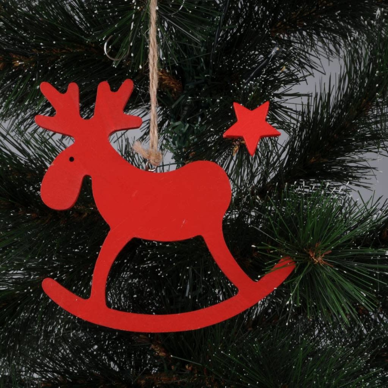 Moose Tree Hanger Red White