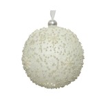 Kaemingk Bauble foam glitter beads and snowflake wool white 8cm