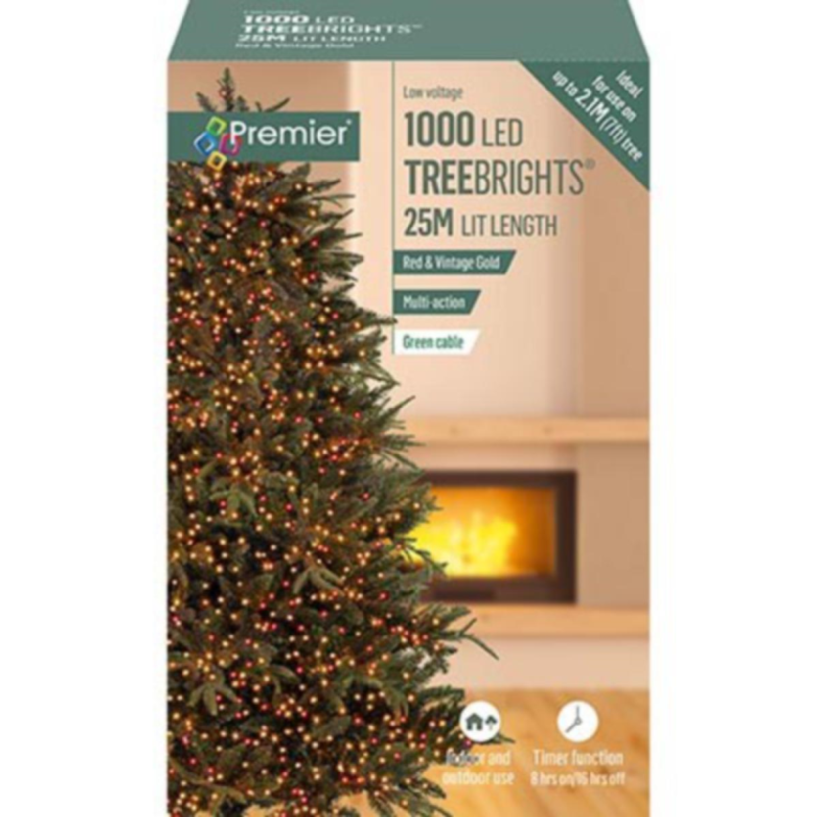 1000 M-A TreeBrights Vintage Gold LEDs Lights with timer