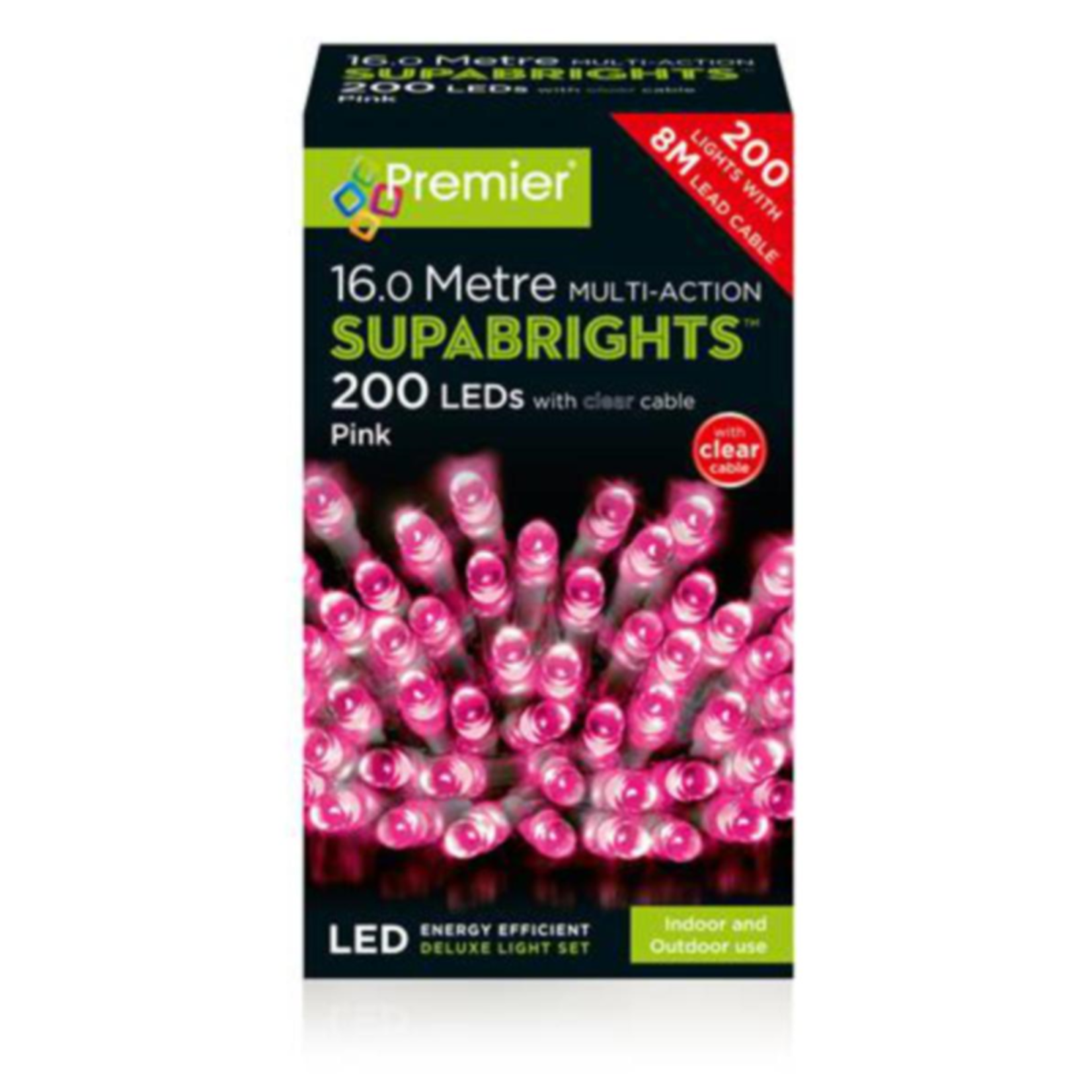 200 M-A SupaBrights Pink LEDs Lights with timer