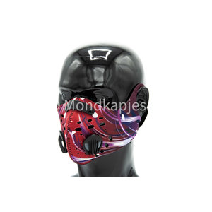Mondkapjes.nl Training mask | Red Abstract  |1x