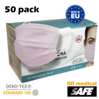 50 IIR chirurgische medische maskers Roze Made in EU