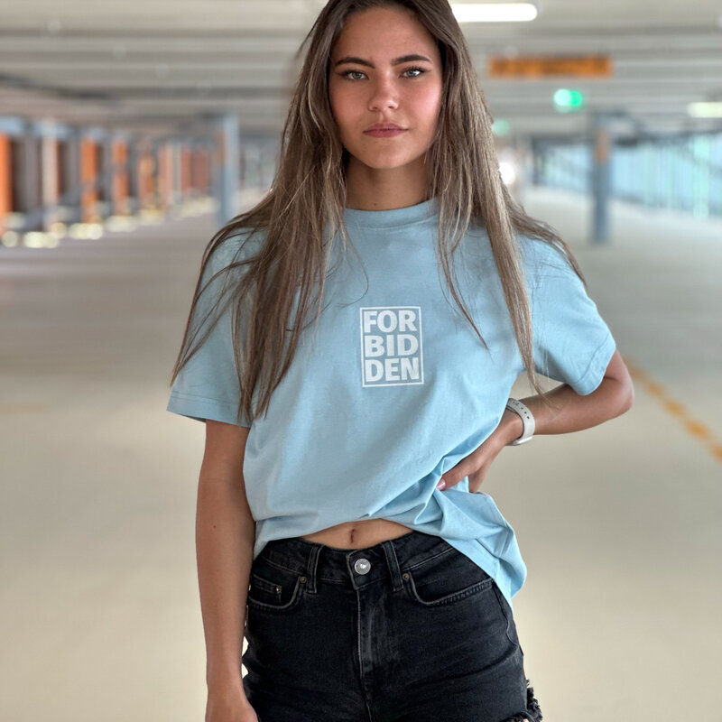 T-shirt elongated logo - Light blue
