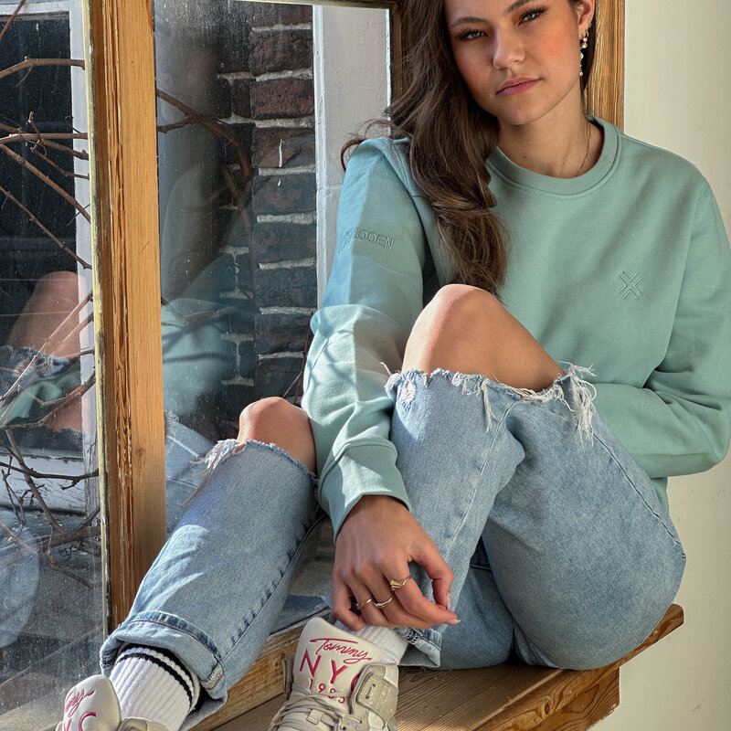 Sweater embroidered logo - Light green