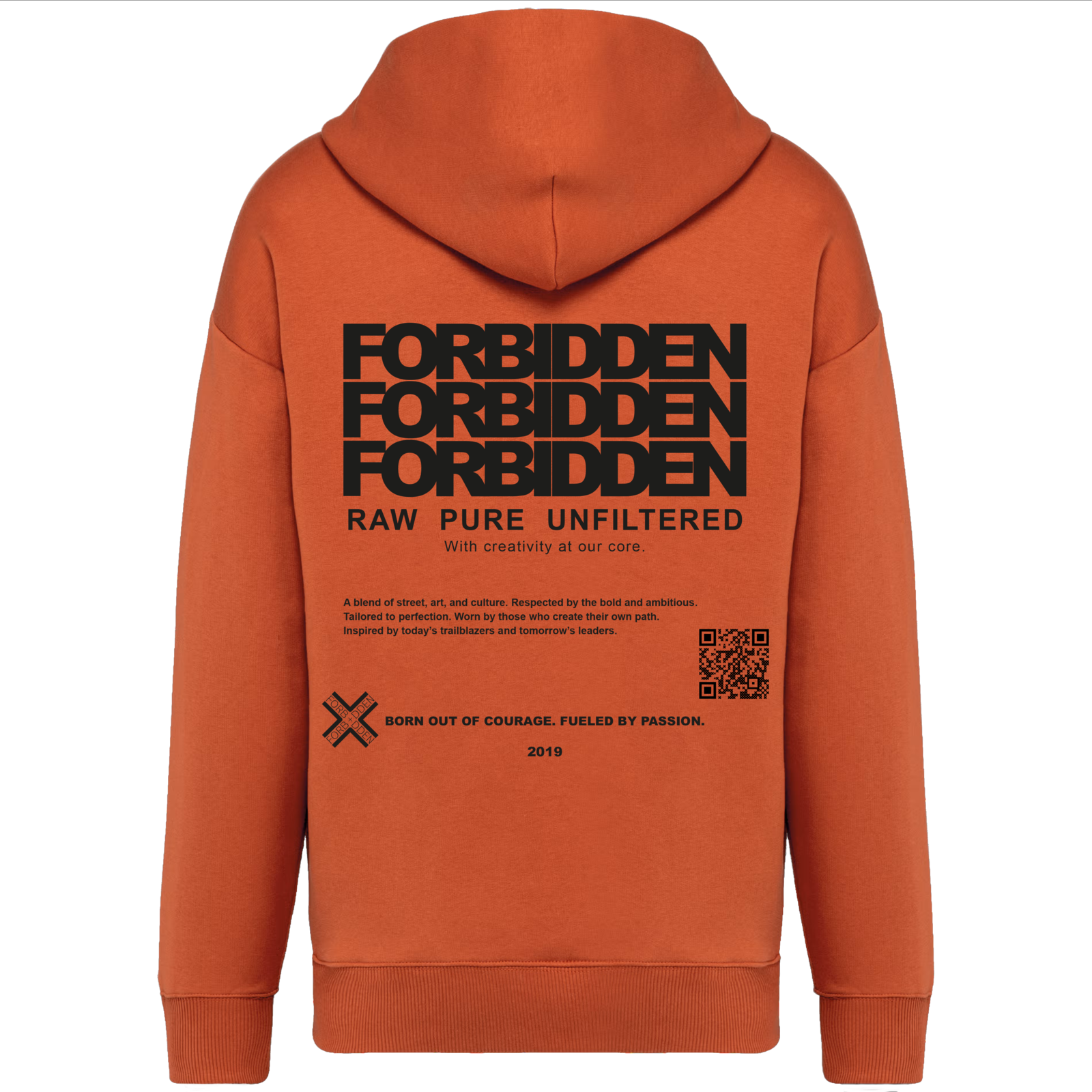 Hoodie Raw  - Orange