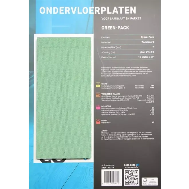 Green Pack Soft Board subfloor