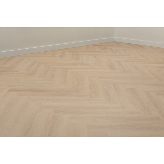 FLOER Herringbone Dryback PVC Untreated Oak