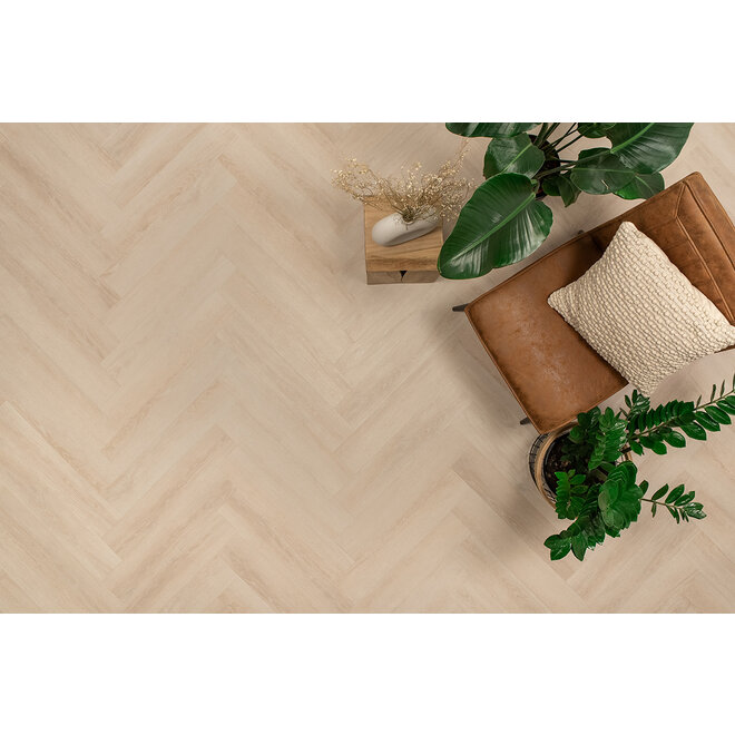 FLOER Visgraat Plak PVC Crème Eiken