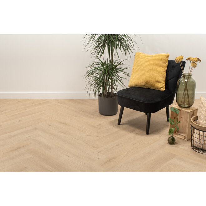 FLOER Walvisgraat Plak PVC Gaia Grijsbeige