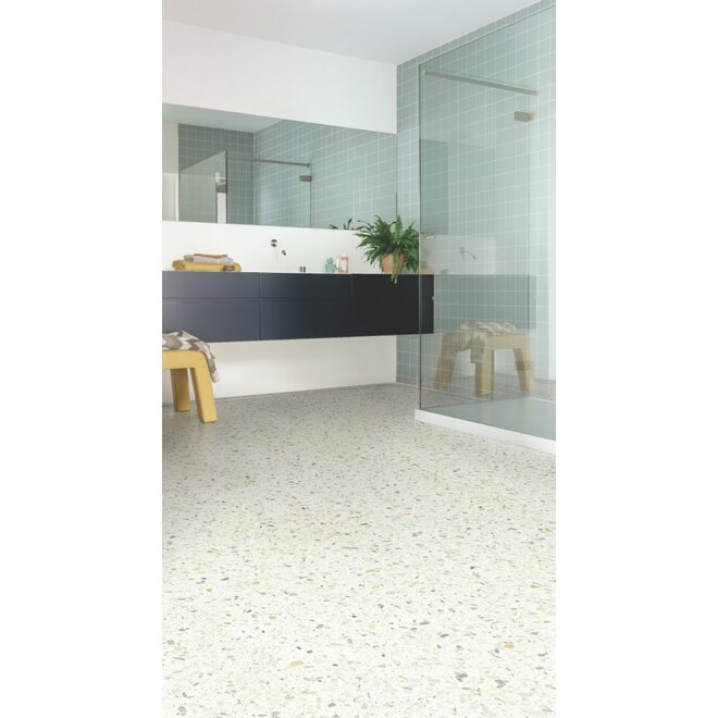 Quickstep Blush Vinyl Flex Tile Dryback PVC Terrazzo Multicolor