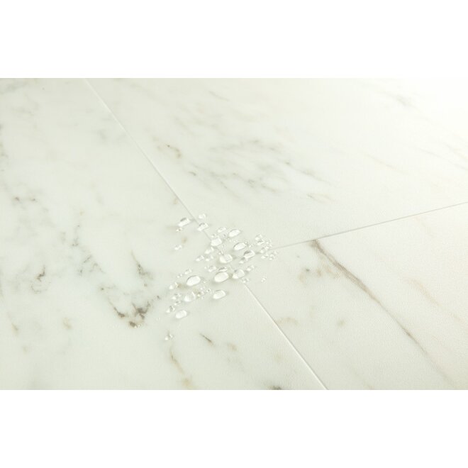 Quickstep Blush Vinyl Flex Tile Dryback PVC Marble White