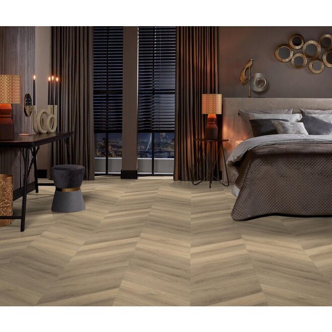 Floorlife YUP Chevron Hungarian Point Dryback PVC Beige