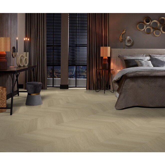 Floorlife YUP Fulham Chevron Hongaarse Punt Dryback Natural Oak