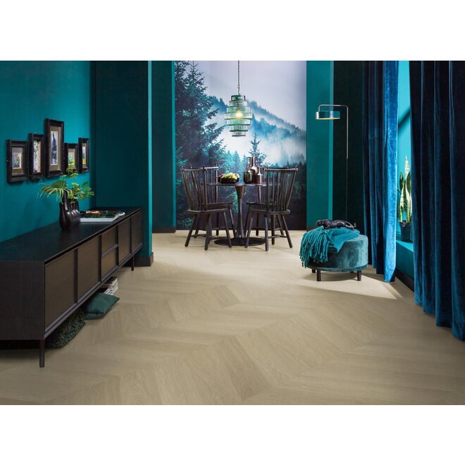 Floorlife YUP Fulham Chevron Hongaarse Punt Dryback Natural Oak