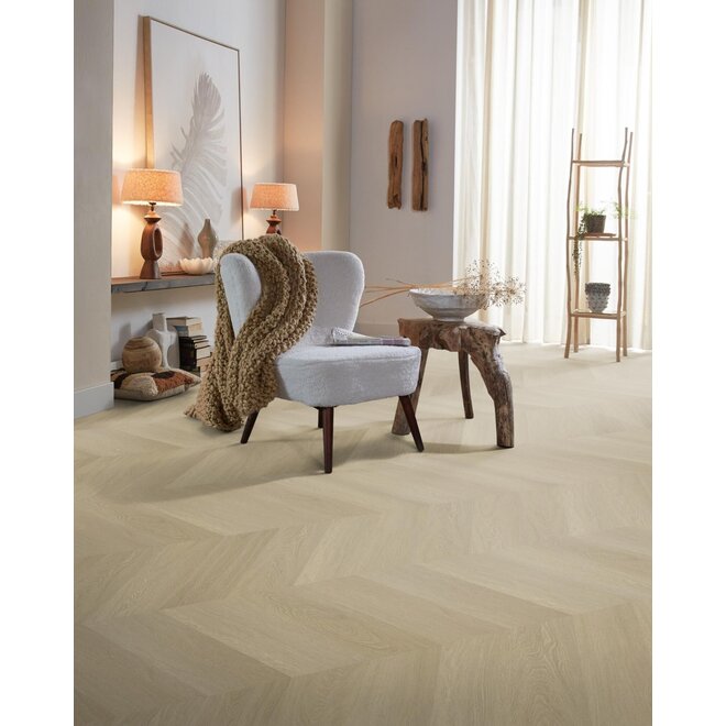 Floorlife YUP Fulham Chevron Hongaarse Punt Dryback Natural Oak