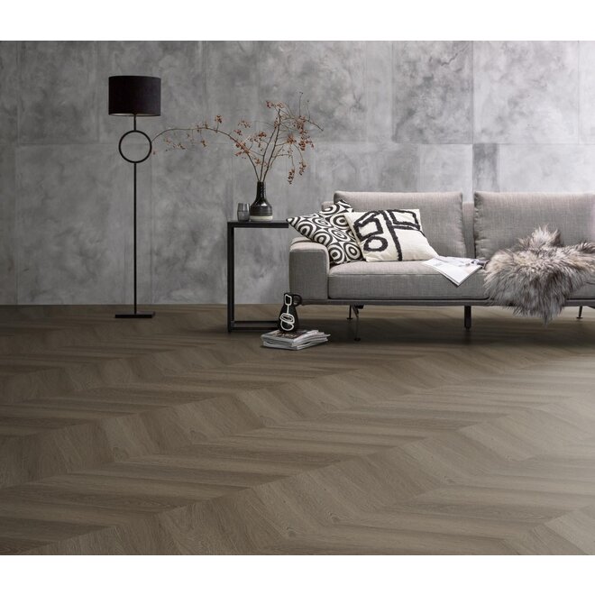 Floorlife YUP Fulham Chevron Hongaarse Punt Dryback Bruin