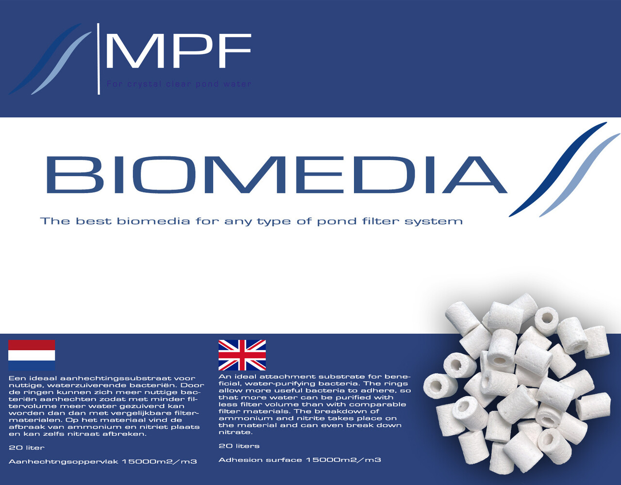 MPF MPF Biomedia Siporaxs 20 liter emmer MPF MPF Biomedia Siporaxs 20 liter emmer