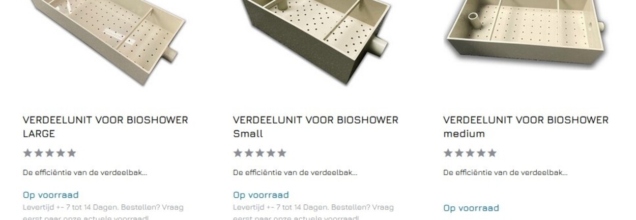 Verteilereinheiten für Rieselfilter Einsparung von  25 % auf der Pumpenleistung. Verteilereinheiten für Rieselfilter Einsparung von  25 % auf der Pumpenleistung.