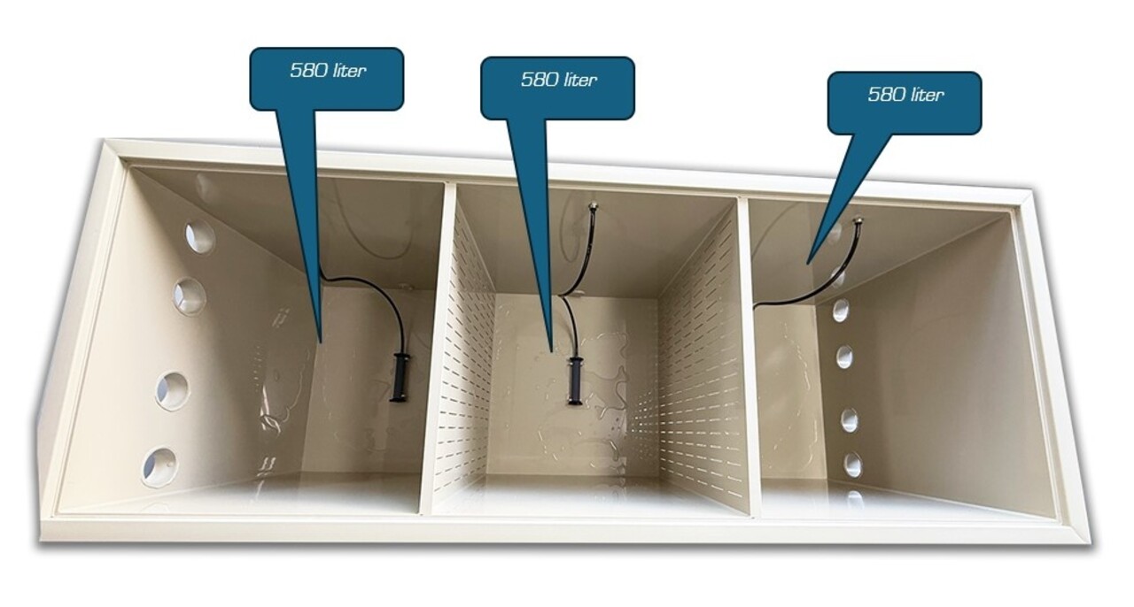 MPF Biologische meerkamerfilter 250 cm – High Flow moving bed filter tot 50 m³/uur