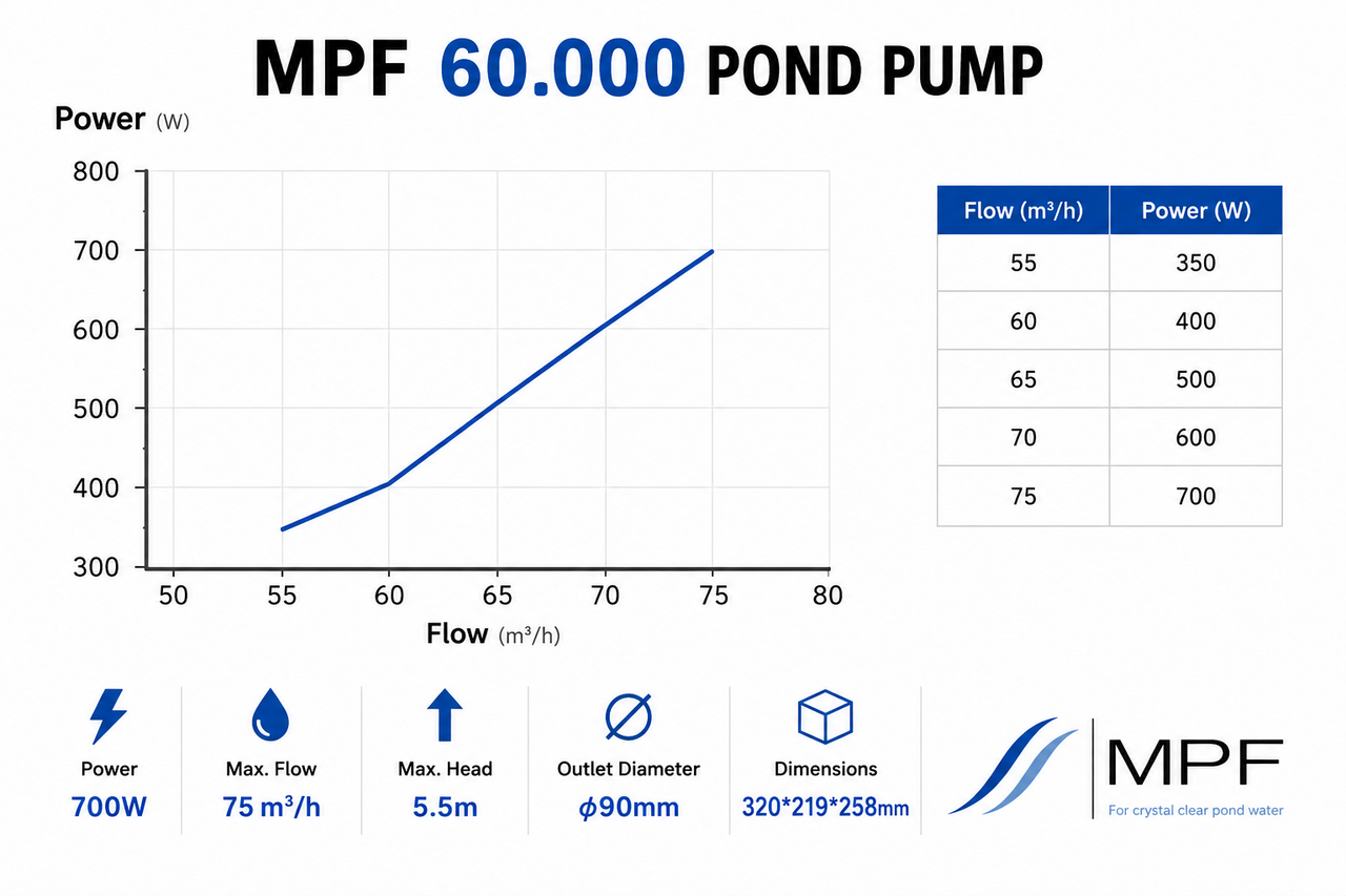 MPF MPF 60.000 Energy-Efficient Variable Pond Pump – 75,000 l/h MPF MPF 60.000 Energy-Efficient Variable Pond Pump – 75,000 l/h