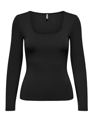 ONLEA L/S 2-WAY DEEP NECK TOP