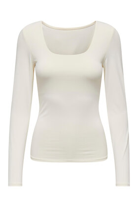 ONLEA L/S 2-WAY DEEP NECK TOP