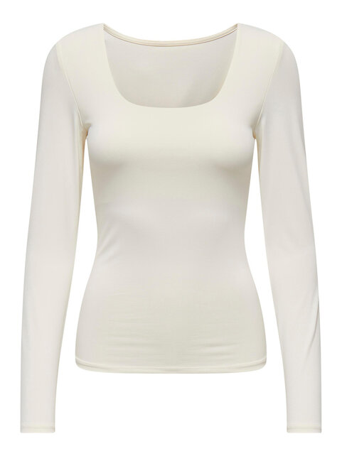 ONLEA L/S 2-WAY DEEP NECK TOP