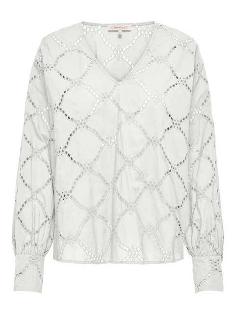 ONLDORA GELLAR LS V-NECK EMB T